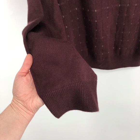 Weatherproof Mens Sweater‎ Size XXL Burgundy Wine Fitted Waist Cuffs Pullover - Picture 7 of 13